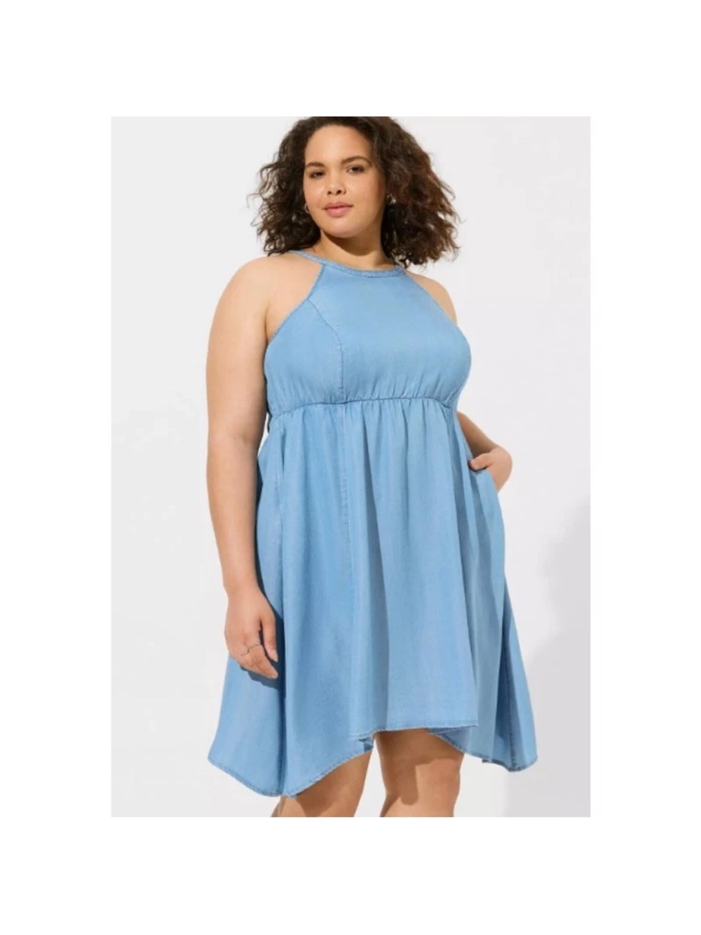Torrid Sleeveless Light Blue  Chambray Midi Dress Size 2x